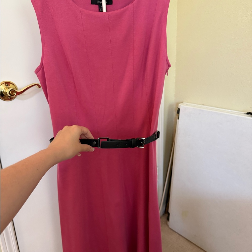 Style & Co. Pink Sheath Midi Dress for Wedding Guest